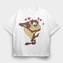 Cartoon Retro Tazmania 6, Tricou Oversize Barbati (Unisex)