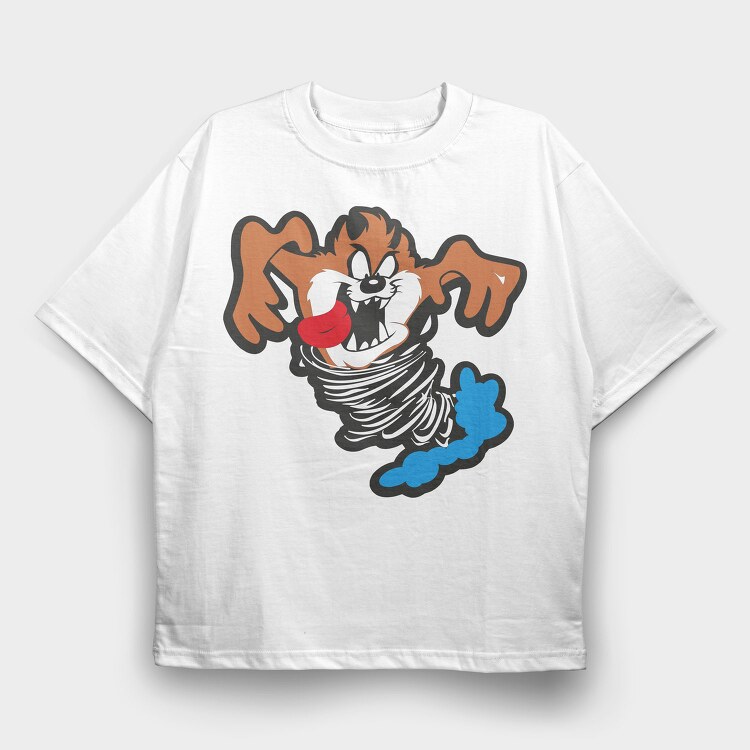 Cartoon Retro Tazmania 4, Tricou Oversize Barbati (Unisex)