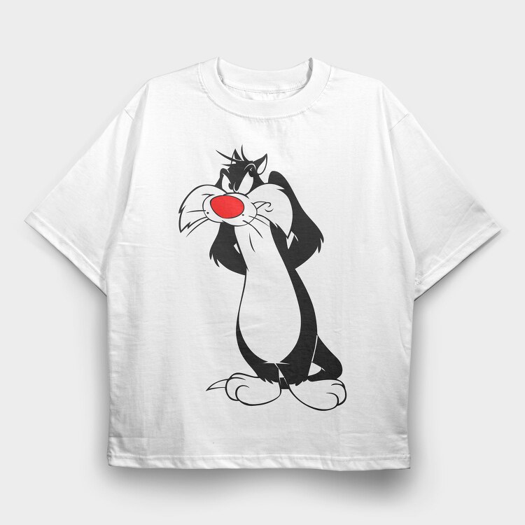 Cartoon Retro Silvestre 6, Tricou Oversize Barbati (Unisex)