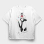 Cartoon Retro Silvestre 5, Tricou Oversize Barbati (Unisex)