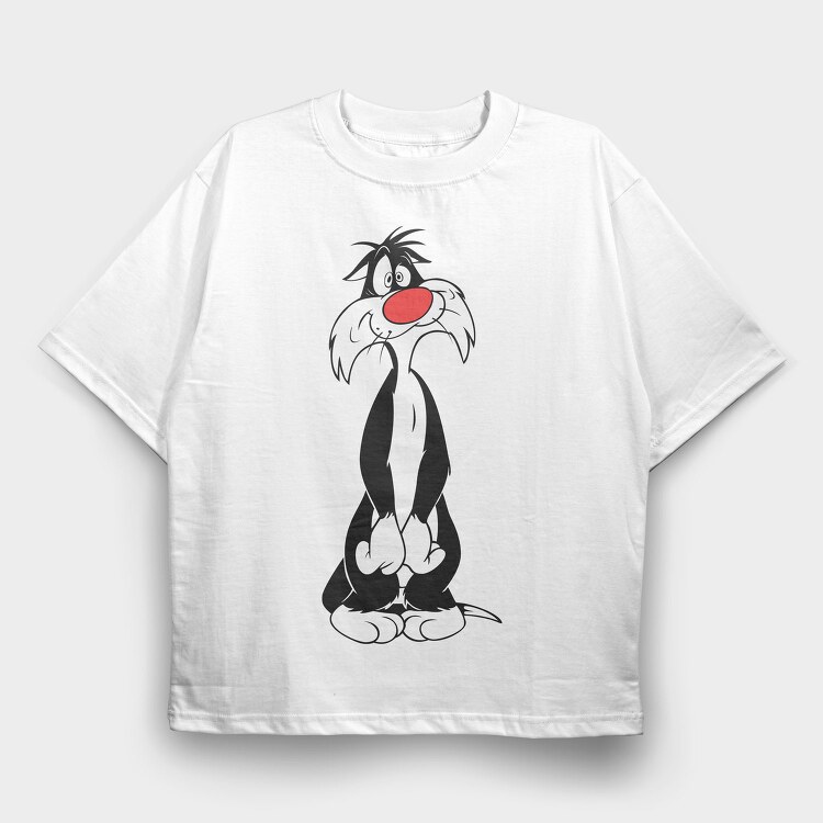 Cartoon Retro Silvestre 4, Tricou Oversize Barbati (Unisex)