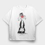 Cartoon Retro Silvestre 4, Tricou Oversize Barbati (Unisex)