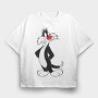Cartoon Retro Silvestre 3, Tricou Oversize Barbati (Unisex)