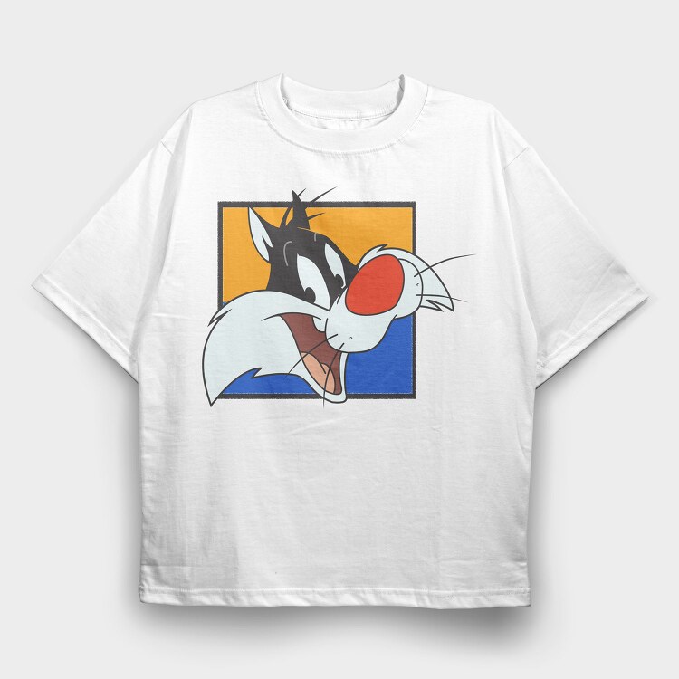 Cartoon Retro Silvestre 2, Tricou Oversize Barbati (Unisex)