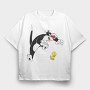 Cartoon Retro Silvestre 1, Tricou Oversize Barbati (Unisex)