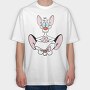 Cartoon Retro Pinky and Cerebro 1, Tricou Oversize Barbati (Unisex)