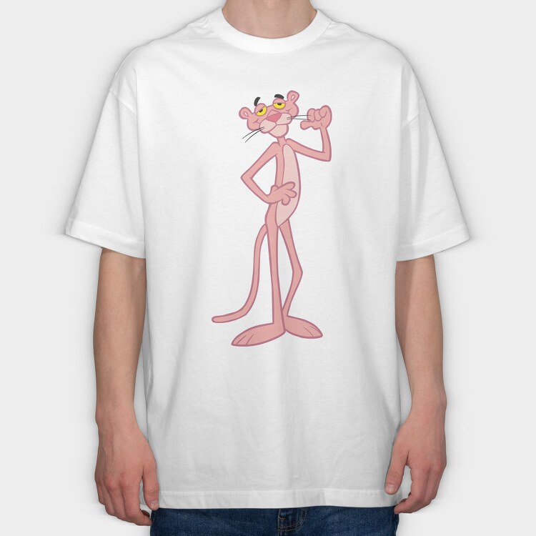 Cartoon Retro Pink Panter 1, Tricou Oversize Barbati (Unisex)