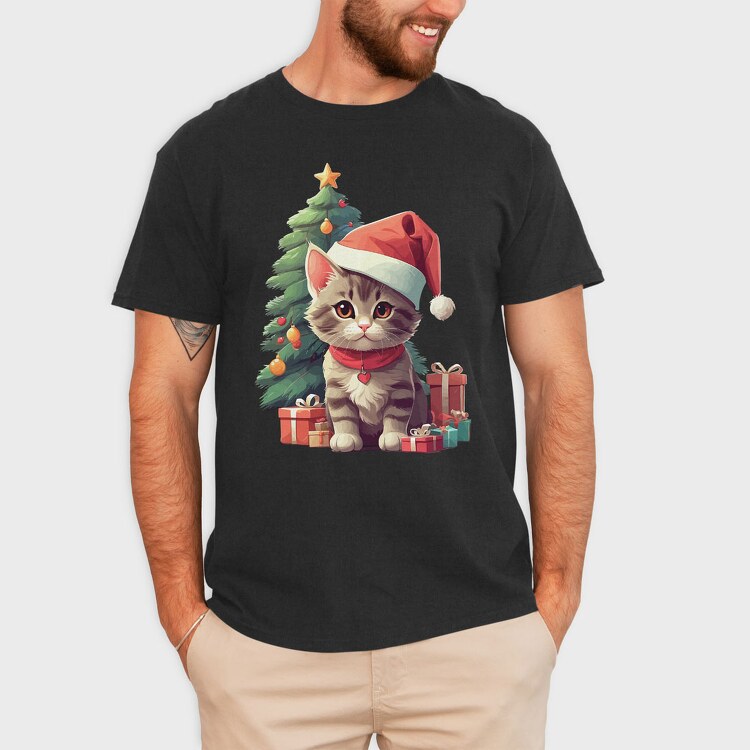 Cat Christmas Gifts, Tricou Barbati (Unisex)