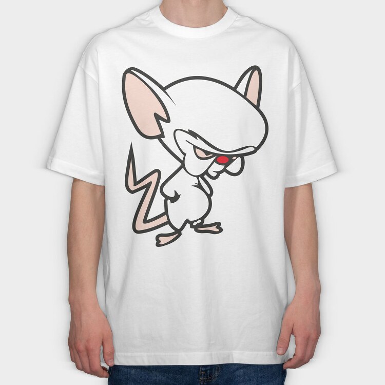 Cartoon Retro Pinky and Cerebro 6, Tricou Oversize Barbati (Unisex)