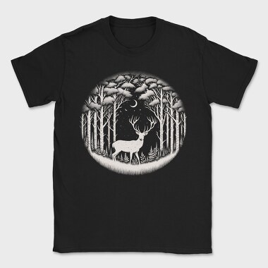 Mystical Deer Forest Somewhere, Tricou Barbati (Unisex)