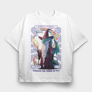 Mystical Delirium Wizard, Tricou Oversize Barbati (Unisex)