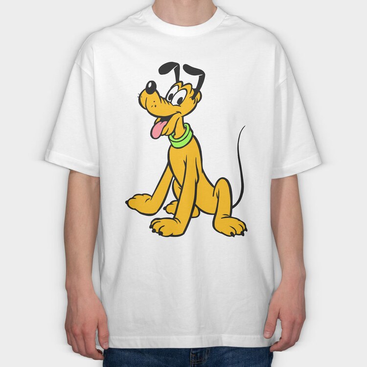 Cartoon Retro Pluto 5, Tricou Oversize Barbati (Unisex)