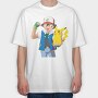 Cartoon Retro Pokemon 4, Tricou Oversize Barbati (Unisex)