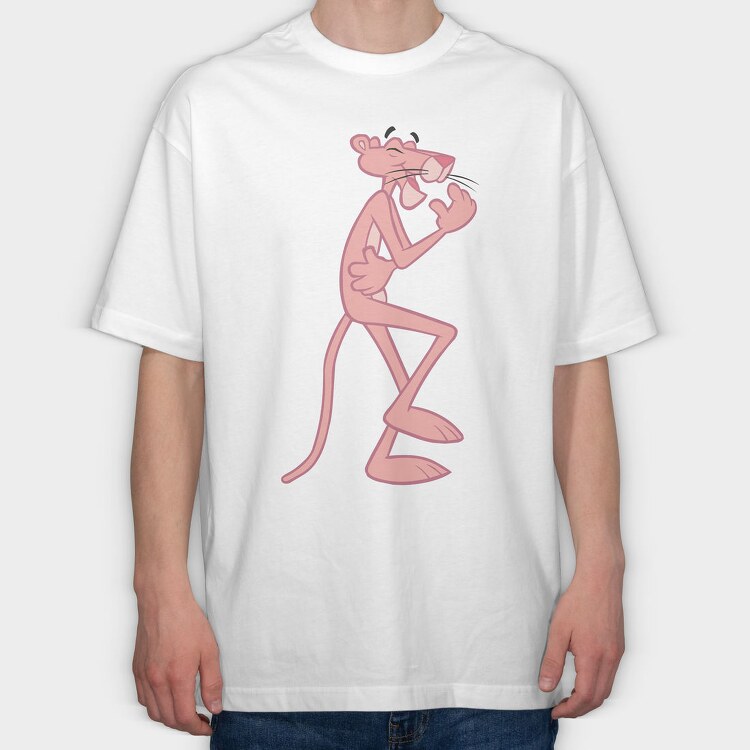 Cartoon Retro Pink Panter 4, Tricou Oversize Barbati (Unisex)