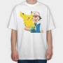 Cartoon Retro Pokemon 3, Tricou Oversize Barbati (Unisex)
