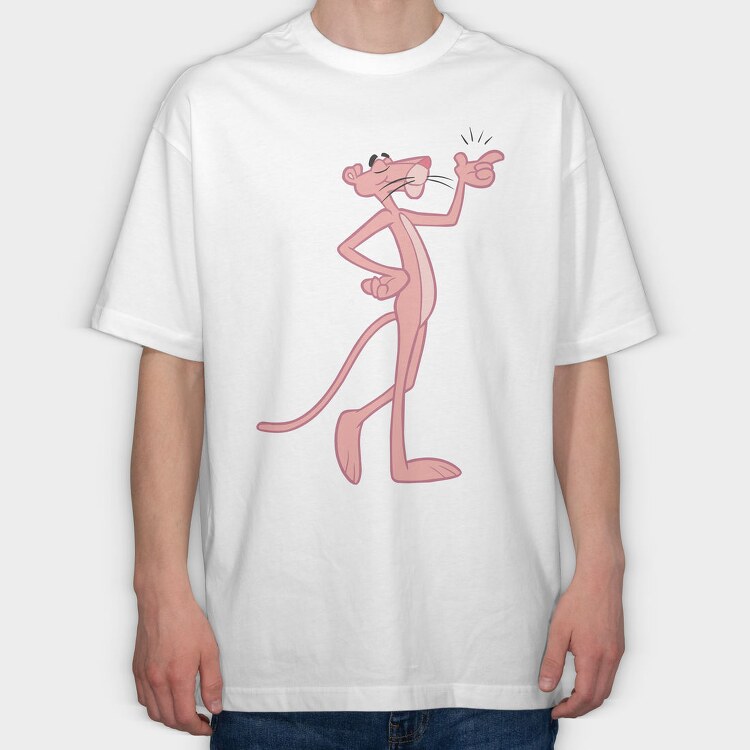 Cartoon Retro Pink Panter 3, Tricou Oversize Barbati (Unisex)
