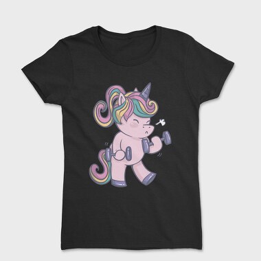 Unicorn Lifting Weights Kawaii Working Out, Tricou Femei