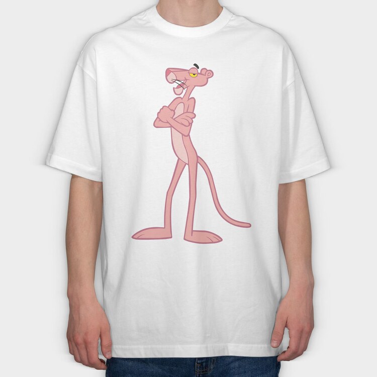 Cartoon Retro Pink Panter 2, Tricou Oversize Barbati (Unisex)