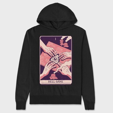 Mystical Tarot Card Hell Game 01, Hanorac Oversize Barbati (Unisex)