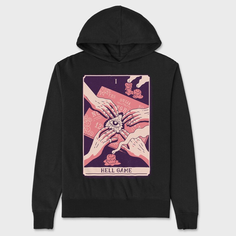 Mystical Tarot Card Hell Game 01, Hanorac Oversize Barbati (Unisex)
