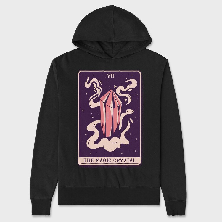 Mystical Tarot Magic Crystal Card 07, Hanorac Oversize Barbati (Unisex)