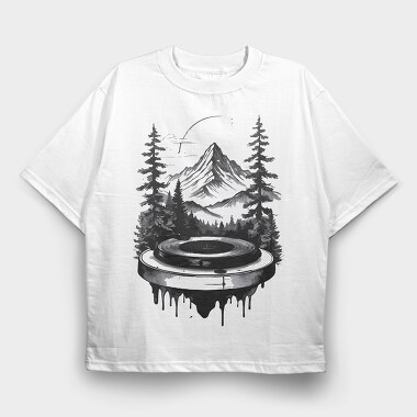 Nature Turntable, Tricou Oversize Barbati (Unisex)