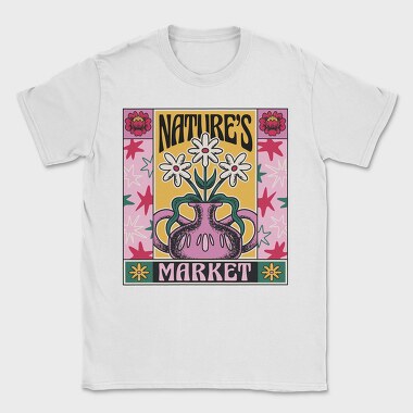 Natures Market Flower Vase Tote 01, Tricou Barbati (Unisex)