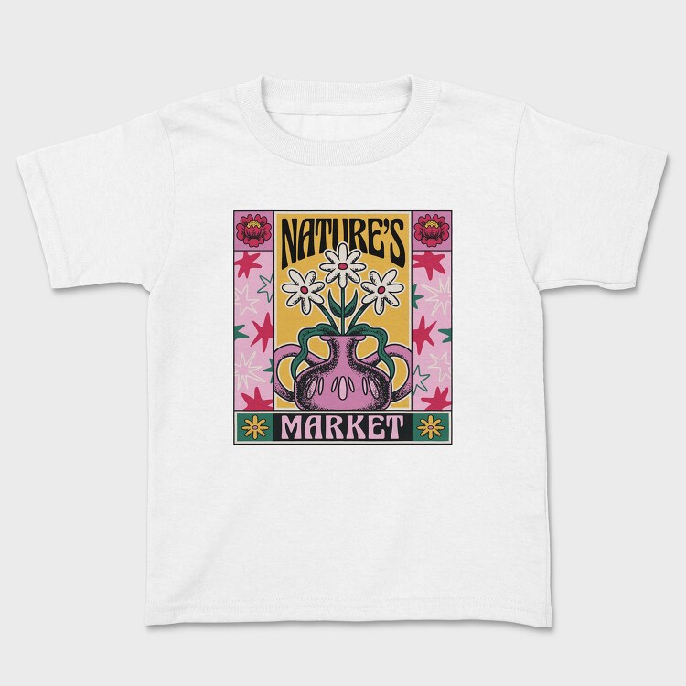 Natures Market Flower Vase Tote 01, Tricou Copii