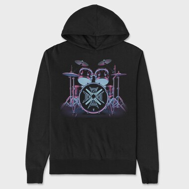 Neon Drum Set Drums, Hanorac Oversize Barbati (Unisex)