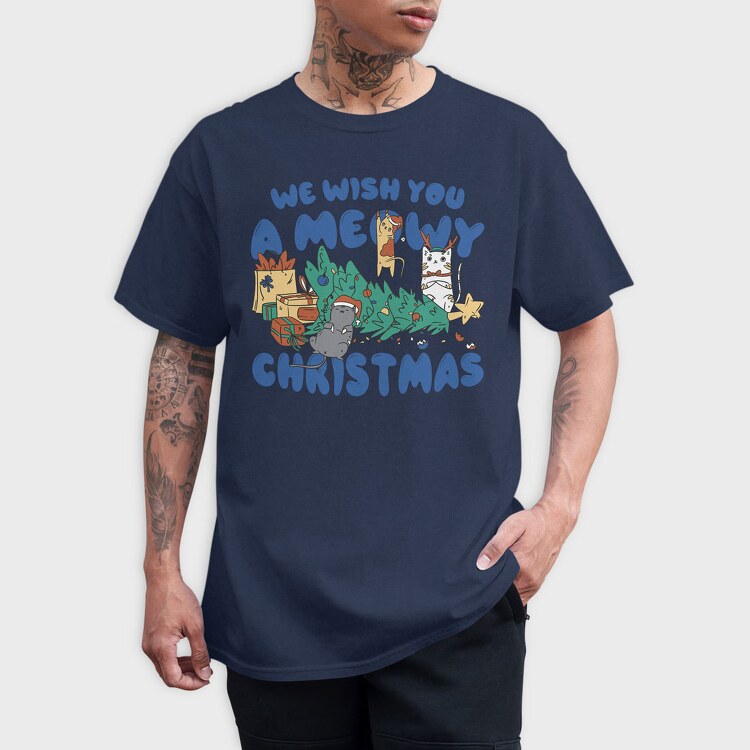 Meowy Christmas 2, Tricou Barbati (Unisex)