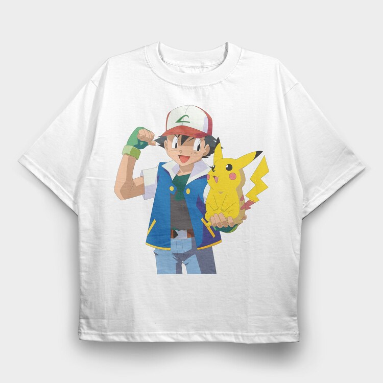 Cartoon Retro Pokemon 4, Tricou Oversize Barbati (Unisex)