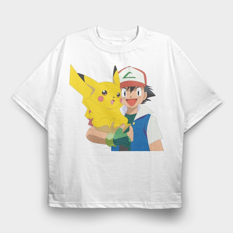 Cartoon Retro Pokemon 3, Tricou Oversize Barbati (Unisex)