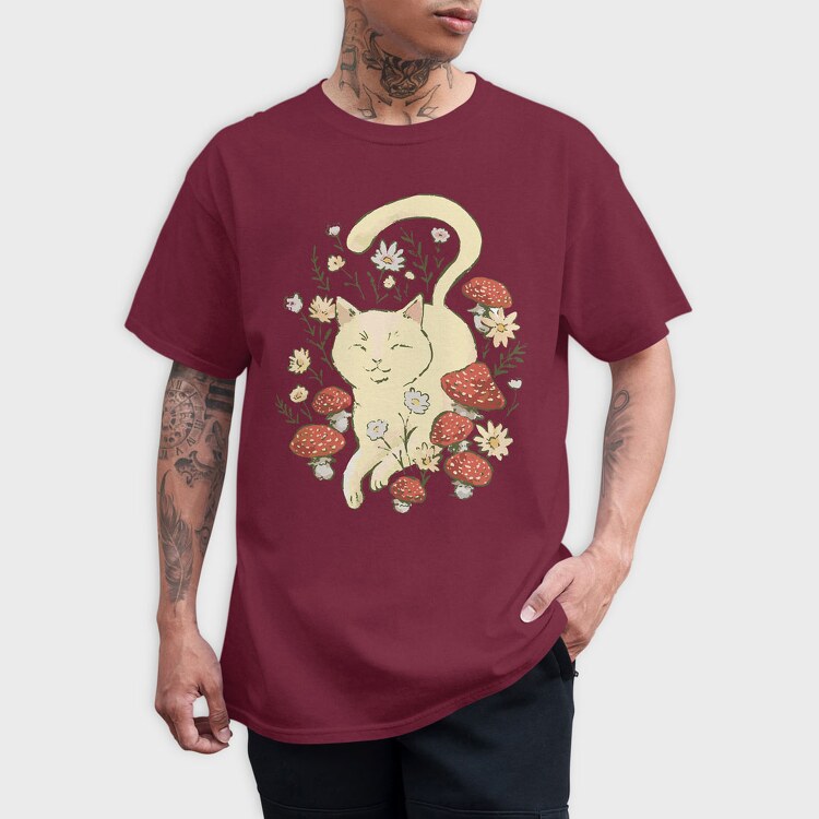 Cat Cottagecore, Tricou Barbati (Unisex)