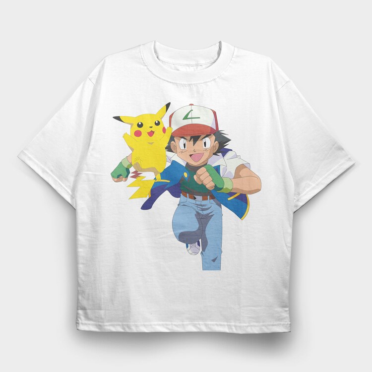 Cartoon Retro Pokemon 2, Tricou Oversize Barbati (Unisex)