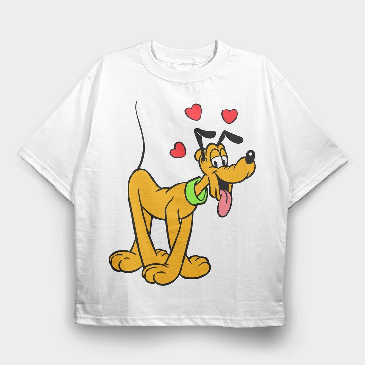 Cartoon Retro Pluto 3, Tricou Oversize Barbati (Unisex)