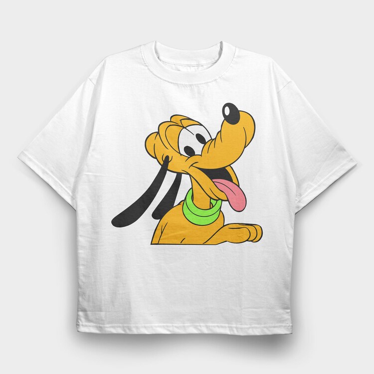 Cartoon Retro Pluto 1, Tricou Oversize Barbati (Unisex)