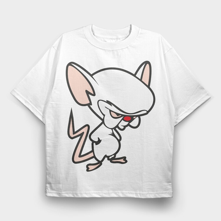 Cartoon Retro Pinky and Cerebro 6, Tricou Oversize Barbati (Unisex)
