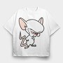 Cartoon Retro Pinky and Cerebro 6, Tricou Oversize Barbati (Unisex)