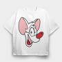 Cartoon Retro Pinky and Cerebro 4, Tricou Oversize Barbati (Unisex)