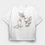 Cartoon Retro Pinky and Cerebro 3, Tricou Oversize Barbati (Unisex)
