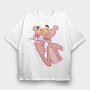 Cartoon Retro Pink Panter 5, Tricou Oversize Barbati (Unisex)