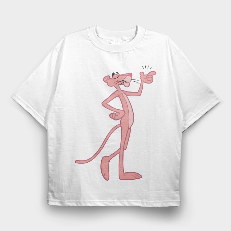 Cartoon Retro Pink Panter 3, Tricou Oversize Barbati (Unisex)