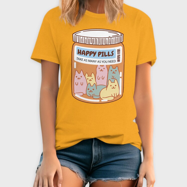 Happy Pills Cats Jar, Tricou Barbati (Unisex)