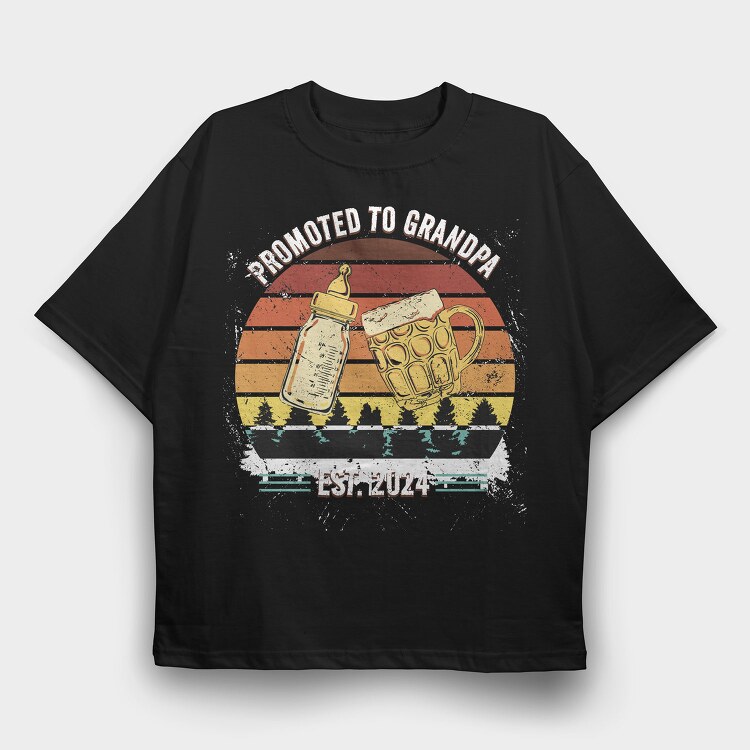 New Grandfather Celebration Promoted Grandpa, Tricou Oversize Barbati (Unisex)