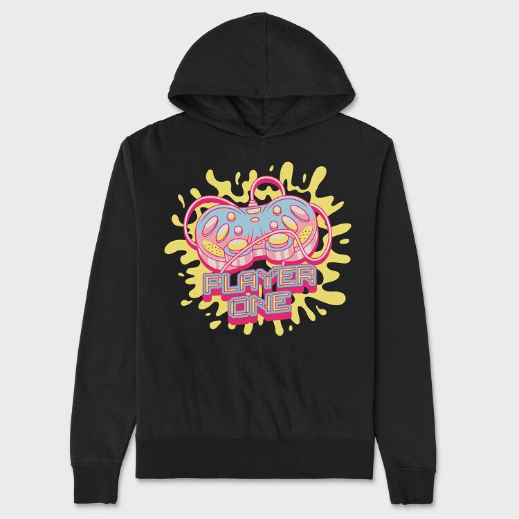Pink Joystick Videogames Player One, Hanorac Oversize Barbati (Unisex)
