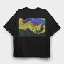 Pink Moon Landscape, Tricou Oversize Barbati (Unisex)