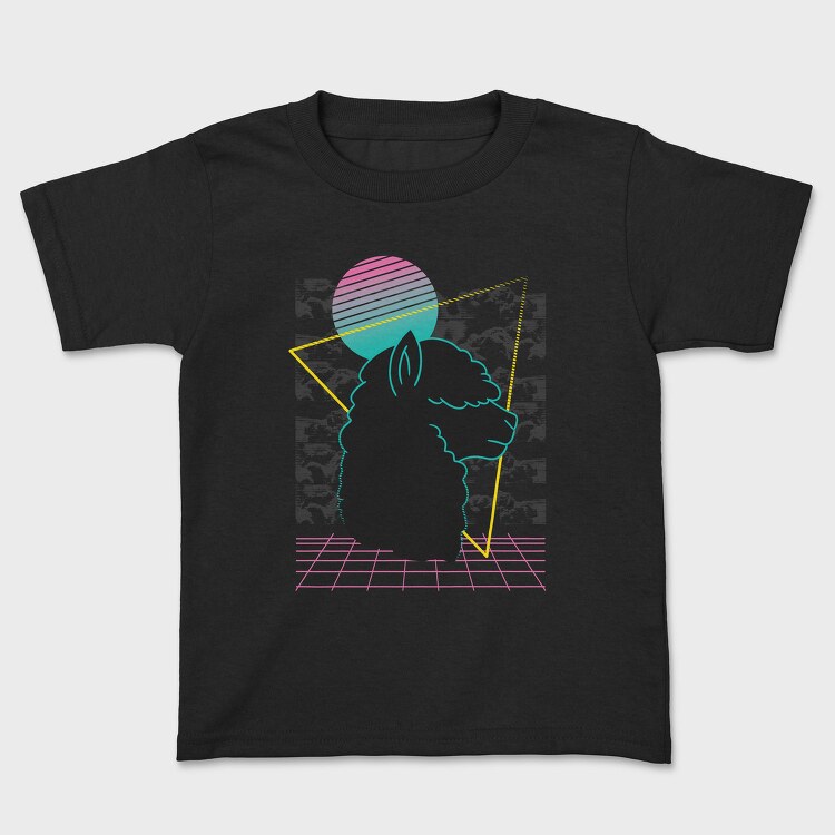Vaporwave Alpaca Retro, Tricou Copii