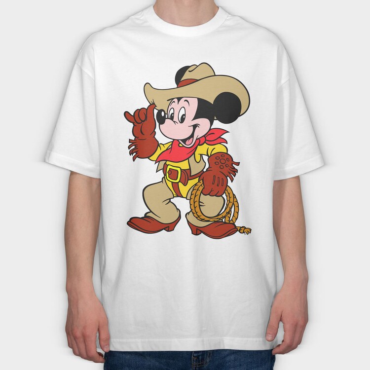 Cartoon Retro Mickey Mouse 4, Tricou Oversize Barbati (Unisex)