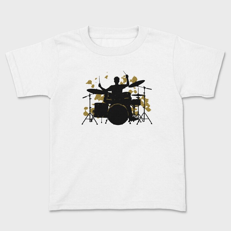 Vibrant Drummer Silhouette, Tricou Copii