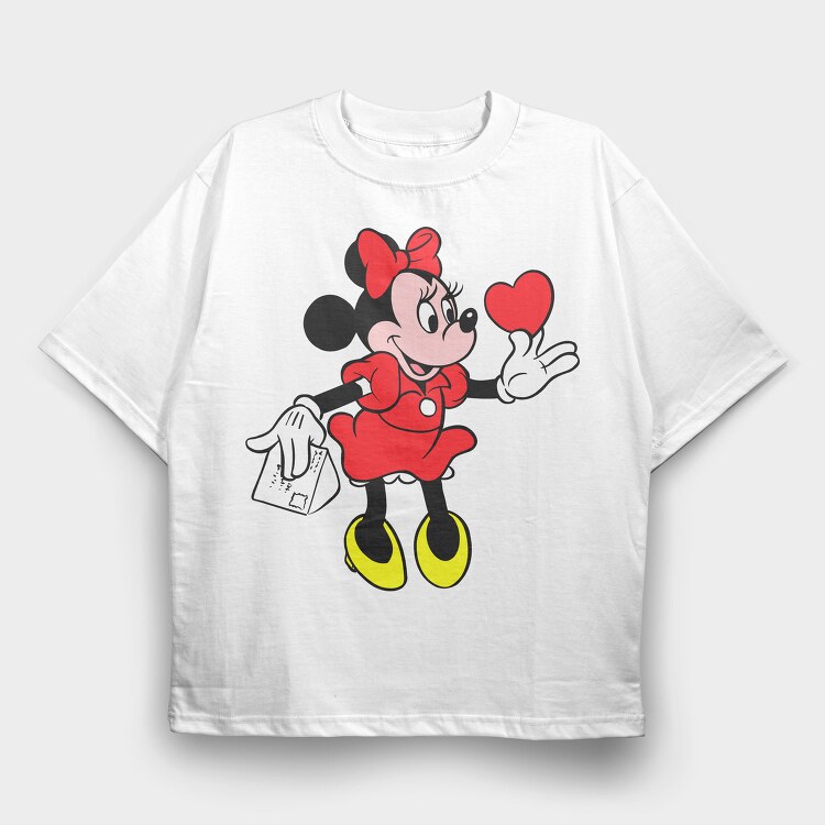 Cartoon Retro Minnie 2, Tricou Oversize Barbati (Unisex)